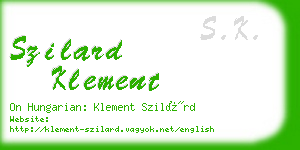 szilard klement business card